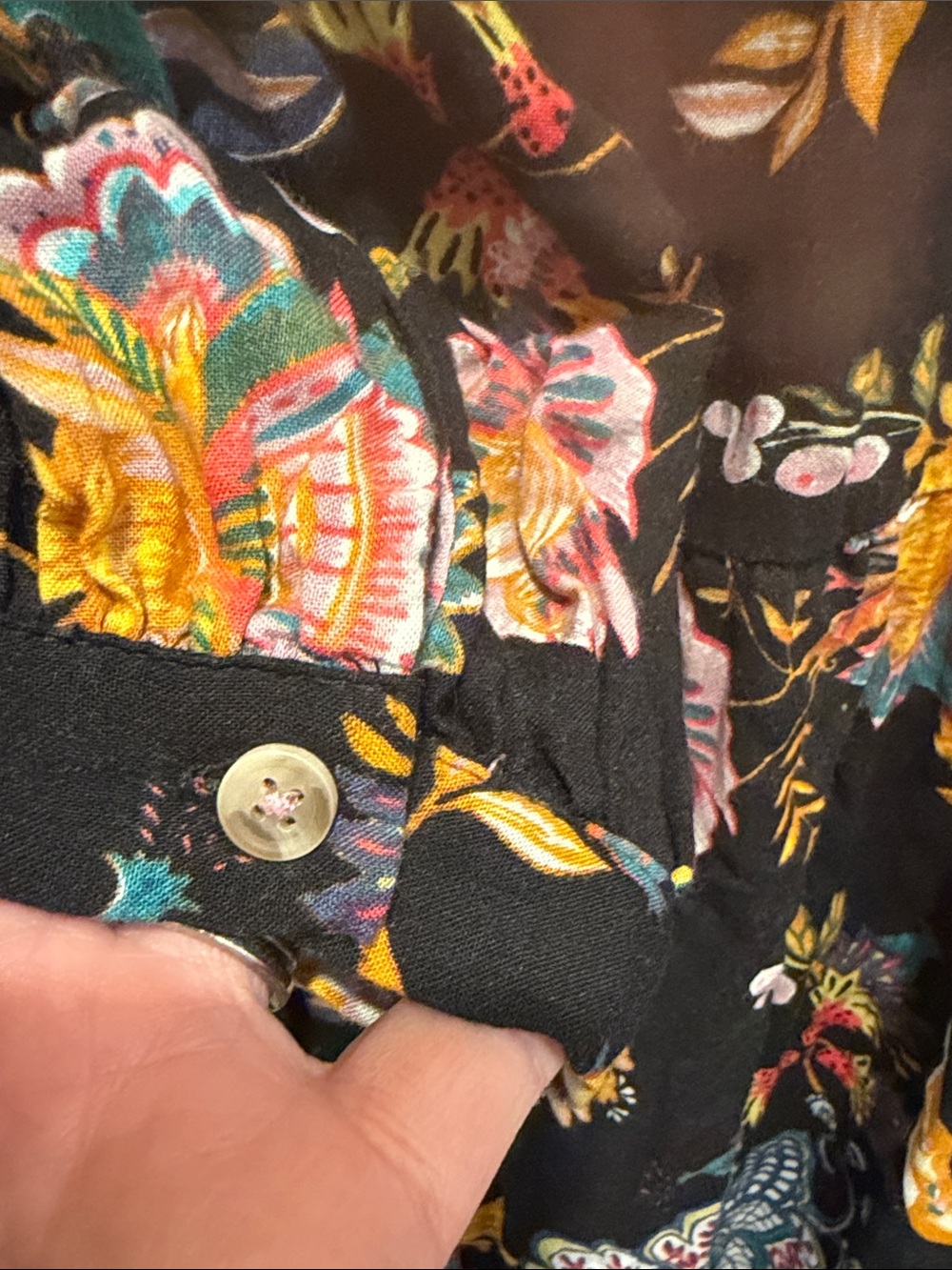 Anthropologie Carolita Black Floral Maxi Dress with Bold Botanical Print - Picture 8 of 8